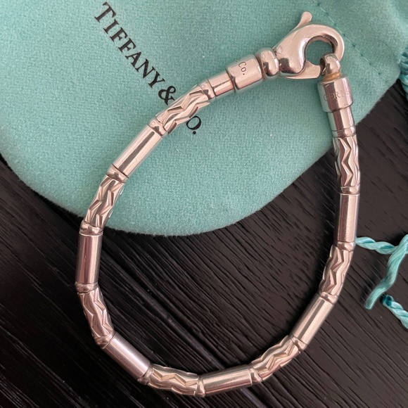 Tiffany & Co. Jewelry - *AUTHENTIC Tiffany & Co 925 Silver Etched Bead Bracelet RARE